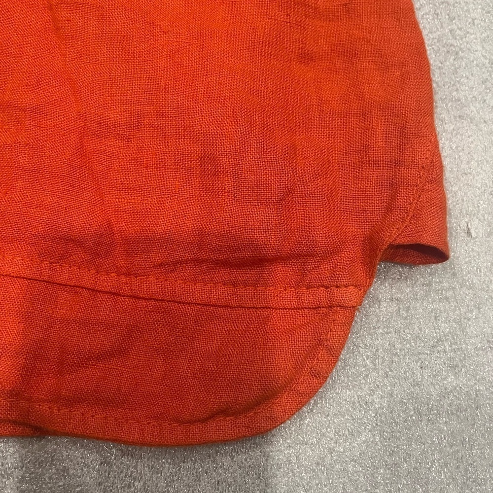 [L]Lina Tomei Sleeveless Orange Red 1/2 Button-Up Shift Dress - Picture 2 of 7